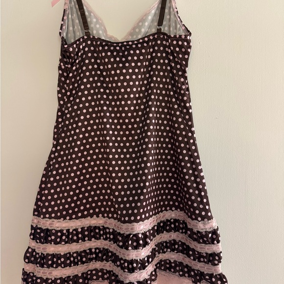 Dolls Kill Chocolate and Pink Polka Dot Dress - Picture 2 of 4